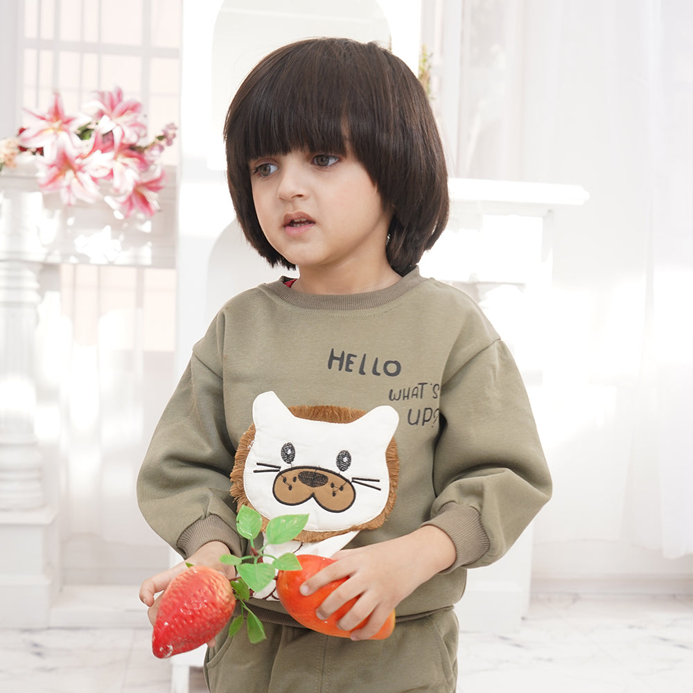 Boys Winter Printed Sweatshirt with Trouser