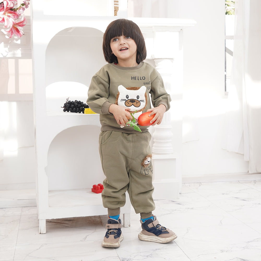 Boys Winter Printed Sweatshirt with Trouser