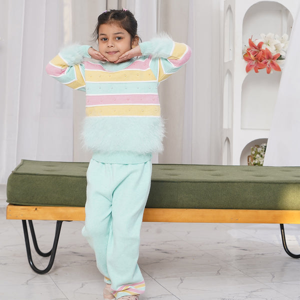 Girls’ Knitted Sweater & Trouser Set