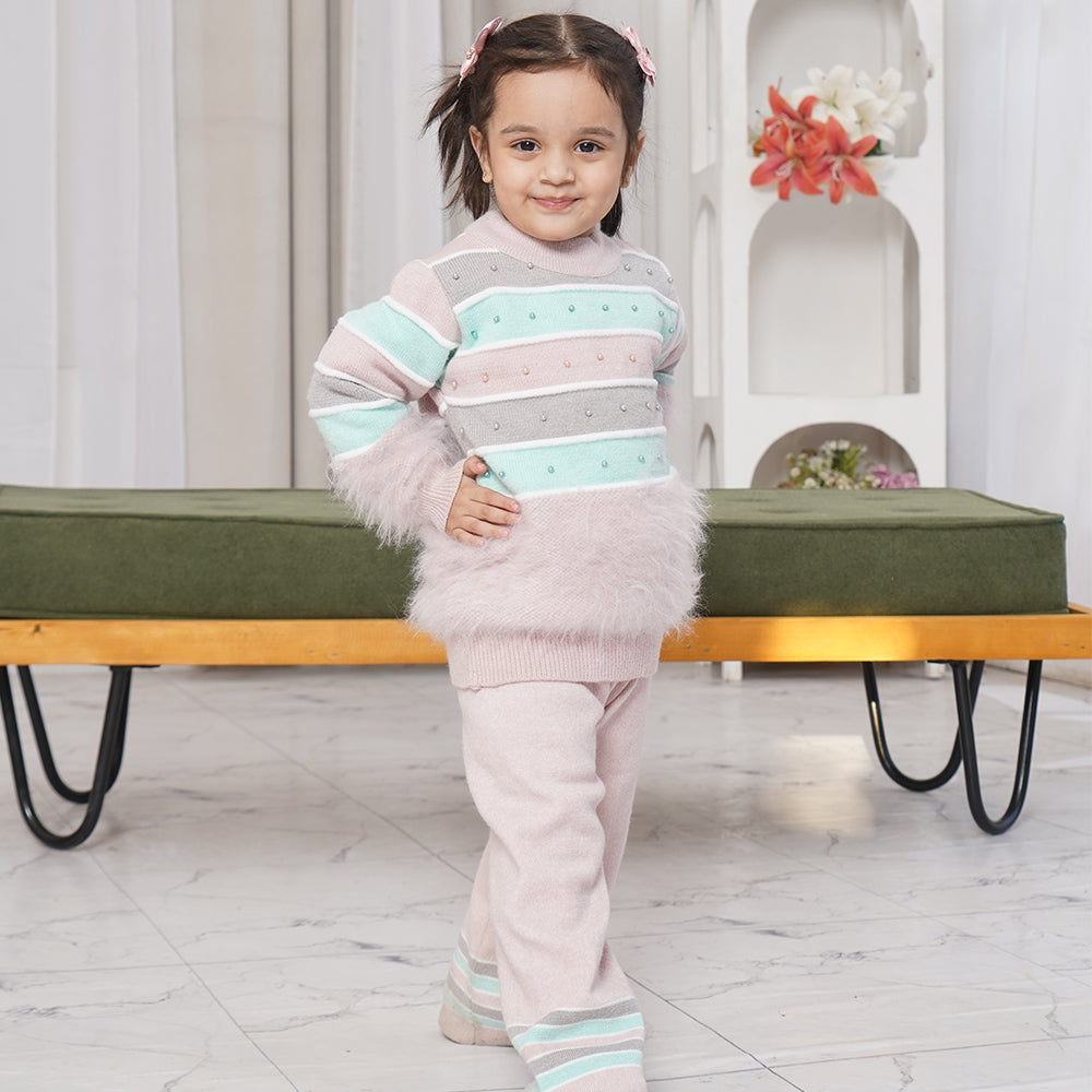 Girls’ Knitted Sweater & Trouser Set