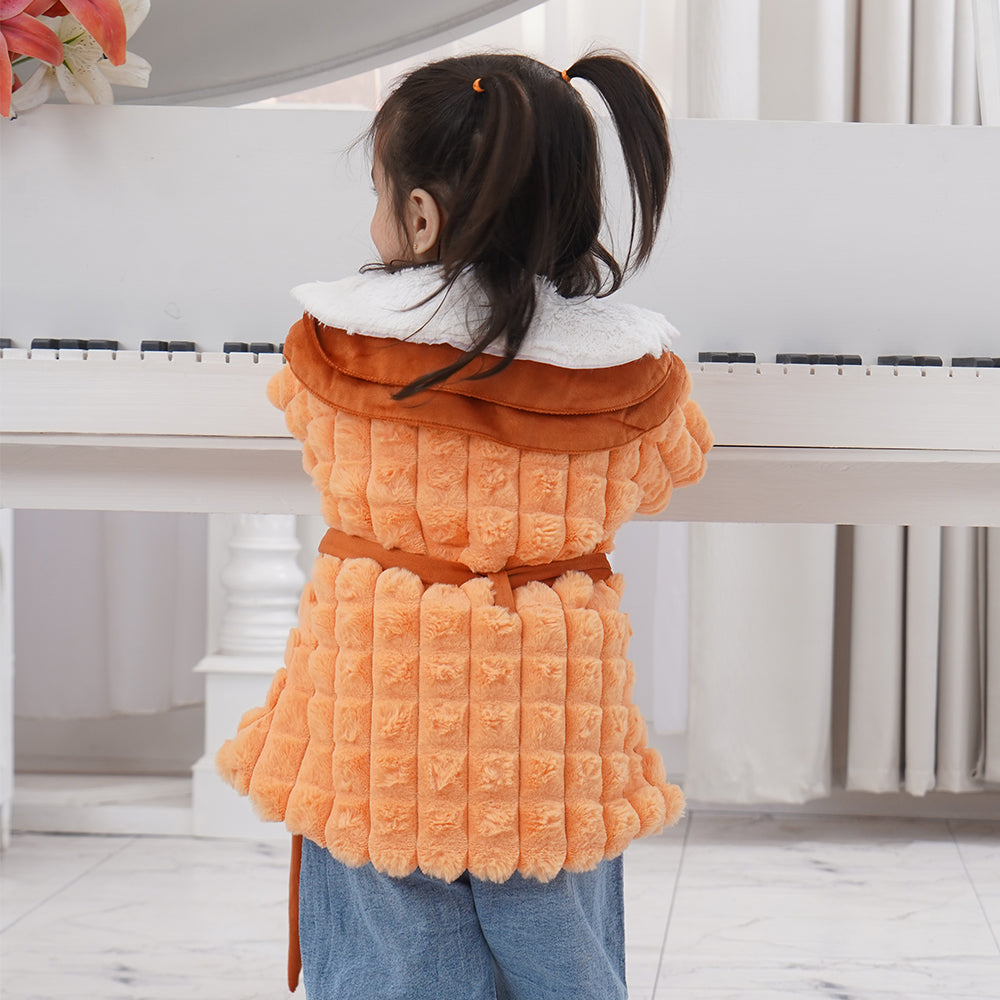 Girls' Winter Jacquard Fur & Denim pant set