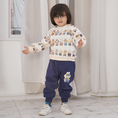 Boys Winter Labubu Printed Sweatshirt & Trouser