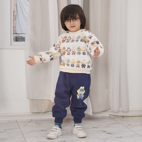 Boys Winter Labubu Printed Sweatshirt & Trouser