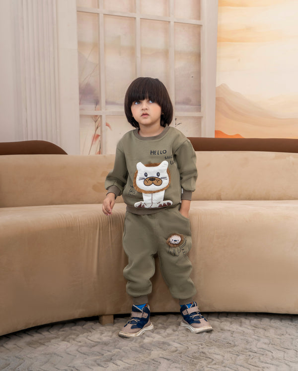 Boys Winter Printed Sweatshirt with Trouser